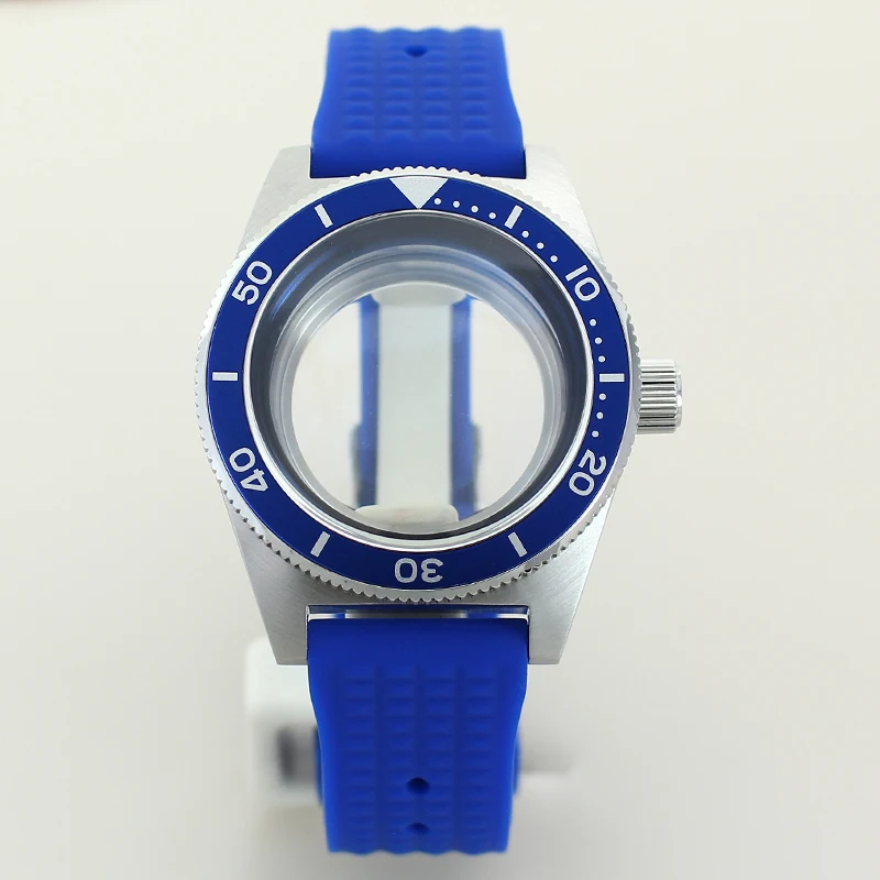 40 مللي متر ساعة حافظة المطاط حزام الياقوت الزجاج مقاومة للماء ل NH36 NH35 Mod 62MAS NH34 NH70 ساعة يد تعمل بالحركة أدوات إصلاح أجزاء