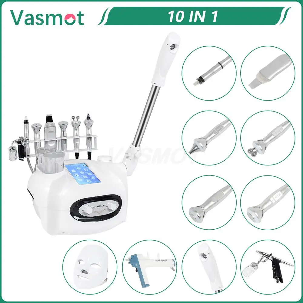 10 In 1 Hot Mist Water Hydrogen Oxygen Facial Deep Clean Jet Peeling Skin Rejuvenation Rf Lifting Led Therapy Beauty