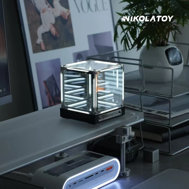 

Подлинная Nikolatoy Creative 4d Infinite Space Abyss ночник окружающая лампа Coll Настольный декор Usb-C перезаряжаемый сенсорный светильник с регулируемой яркостью