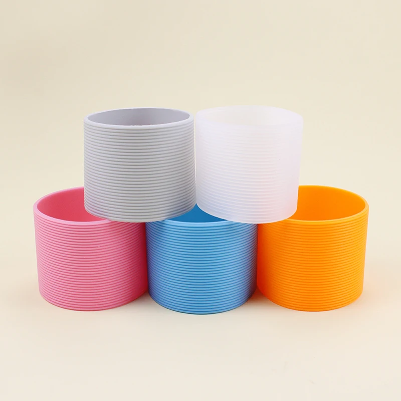 6.5cm diameter food grade silicone sleeve for glass water bottleHeat Resistant Protective Anti-Slip Cup Silicone Covers