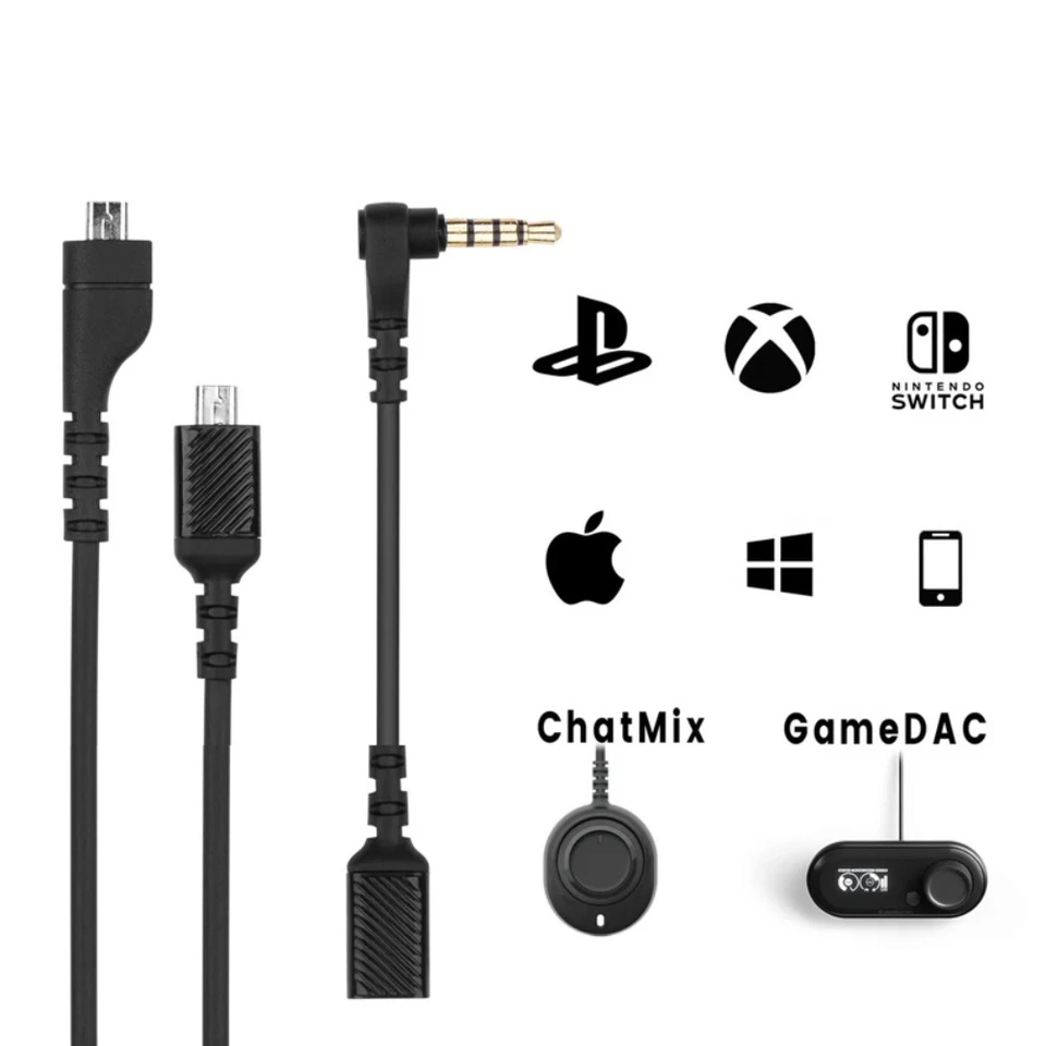 Cavo Audio Sostitutivo Per SteelSeries Arctis 3/5/7/Pro, Con Scheda Audio Integrata E GameDAC, 1.5m, Nero - 3