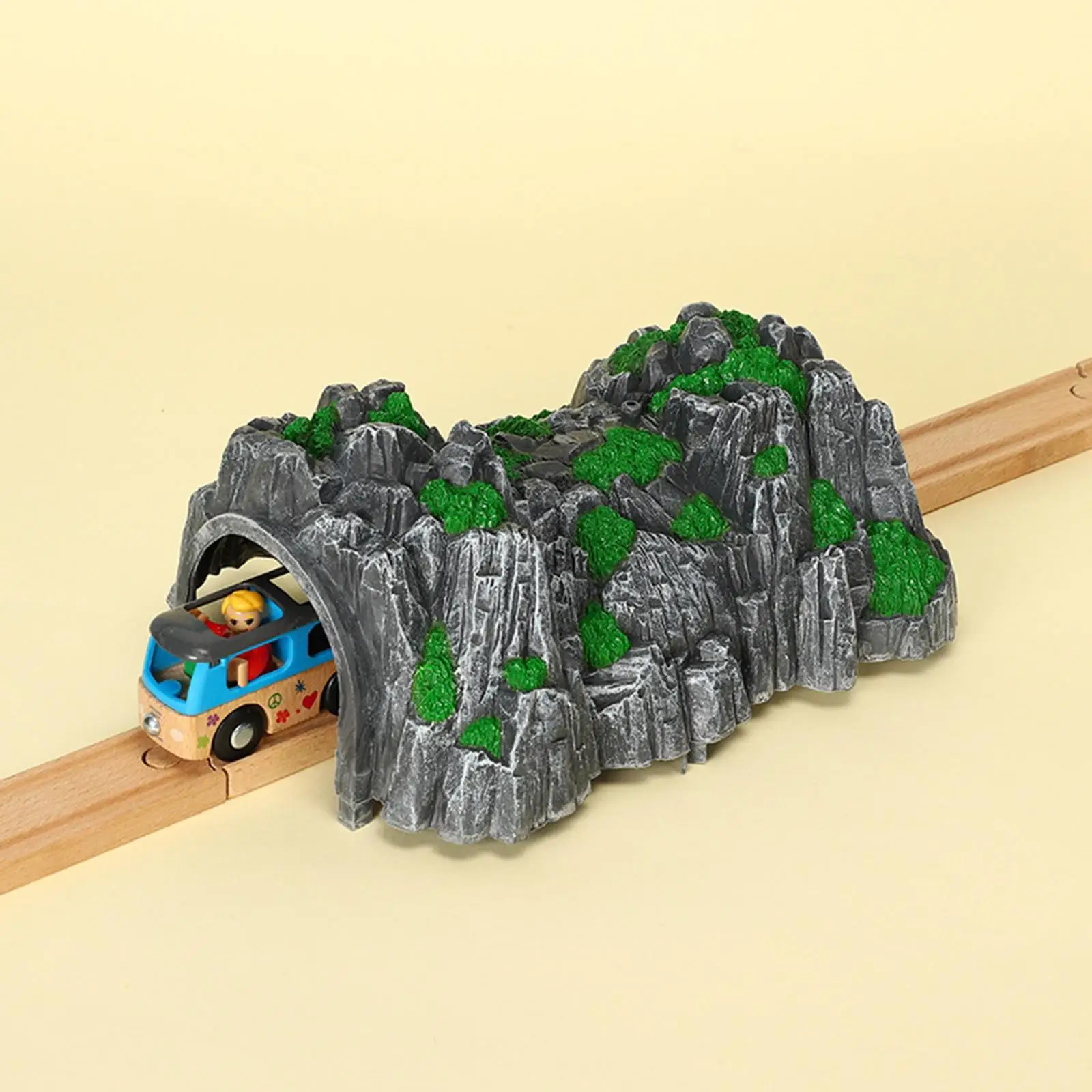 Straight Wooden Tracks Expansion Train Tunnel Models, Accessories DIY Train Track Connectors for Home Miniature Garden Decor