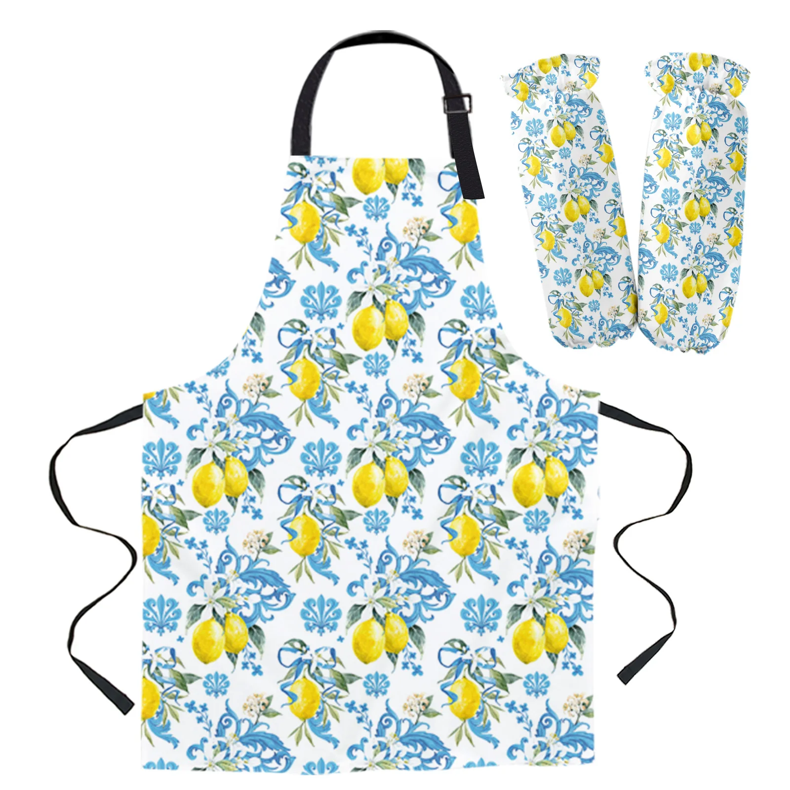 Lemon And Baroque Decoration Kitchen Apron for Woman Sleeveless Aprons for Cooking Home Cleaning Tool Aprons for Men