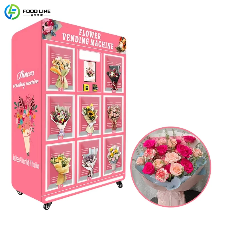 Customize Intelligent Flower Vending Machine Automatic Floral Bouquet Vending Machine Cold Preservation Touch Screen