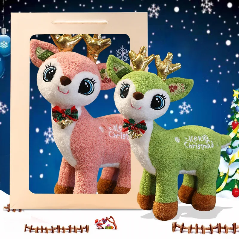 Cartoon Standing Elk Plush Doll Travesseiro para Meninos e Meninas, Standing Deer Toy, Presente de Natal, Home Decor, 6 PCs, 2024