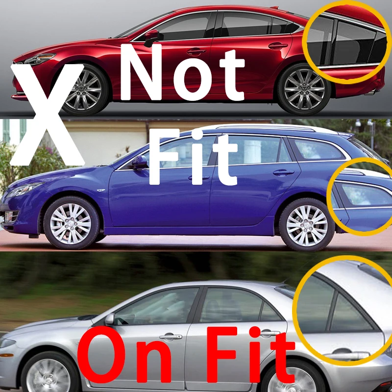 2X For Mazda 6 Sedan 2003-2016 Car Rear Window Side Vent Shutter Cover Trim Window Sun Shade Louver Cap Sticker Auto Accessories