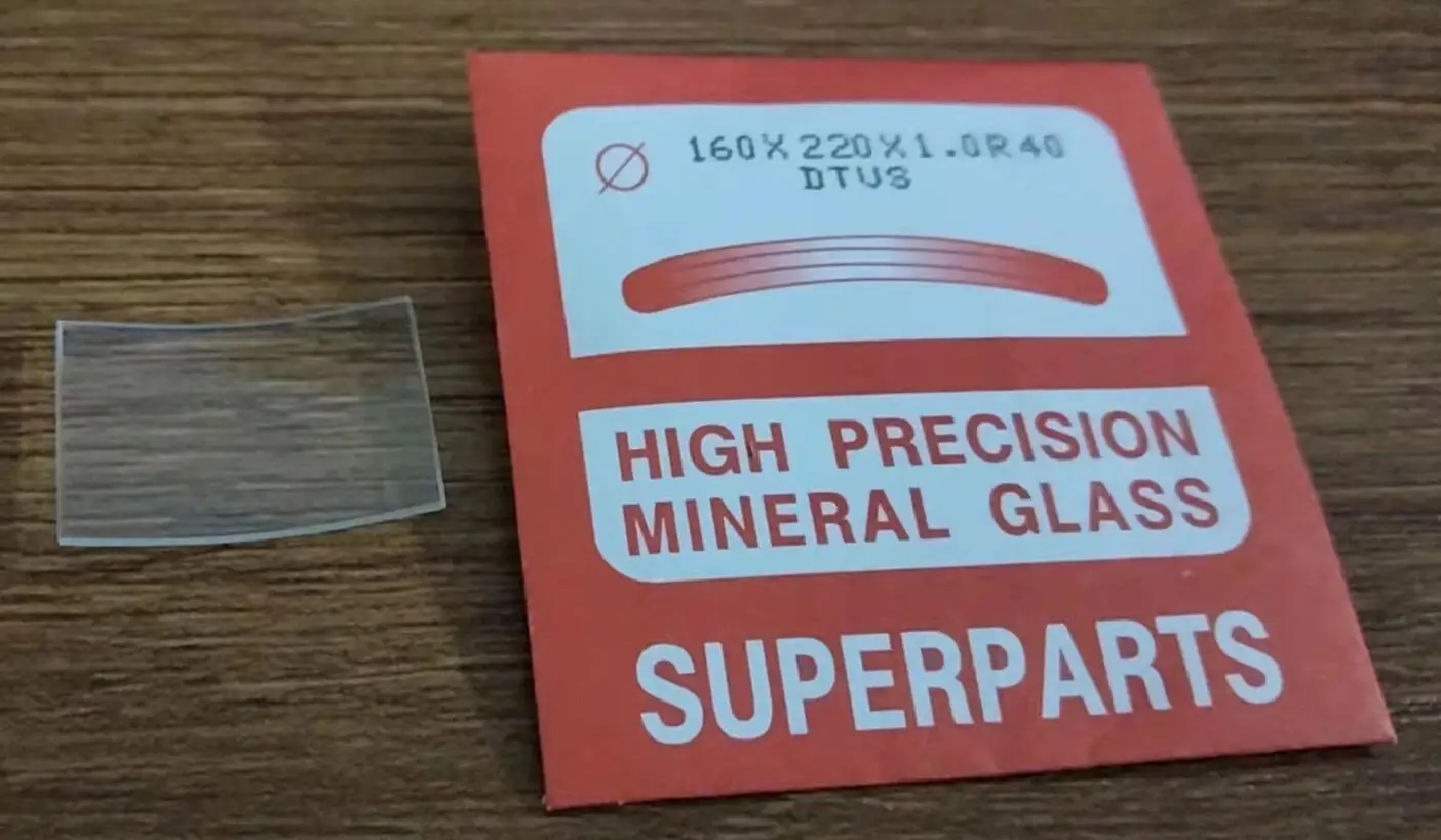 1.0mm Thick Double Domed Rectangular Watch Crystal 16mmx22mm Curved Mineral Glass Radius R40 to R100 for Watch Repair W6417