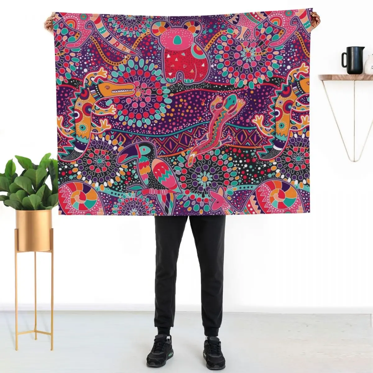 Australian Dreamtime Throw Blanket Soft Plush Plaid Fashion Sofas Blankets Sofas Of Decoration Large Quilt Blankets