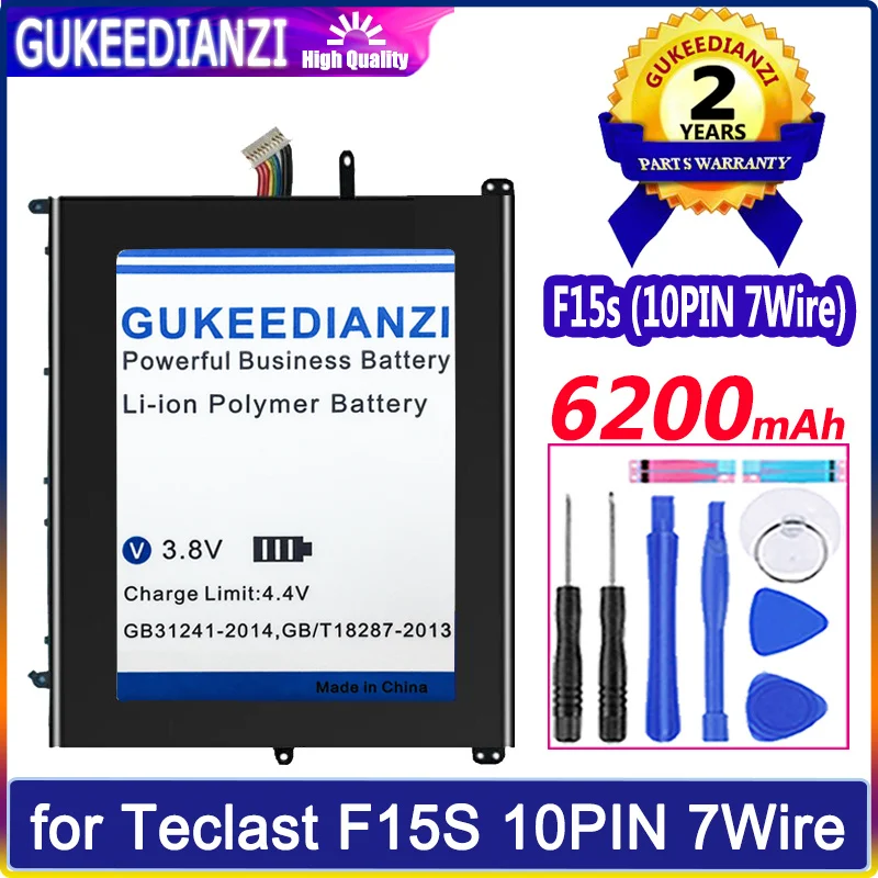 

GUKEEDIANZI Battery 28168243P 30154200P 6200mAh for Teclast F15S UTL-2778180-2S UTL-2978180-2S UTL-3078180-2S 10PIN 7Wire