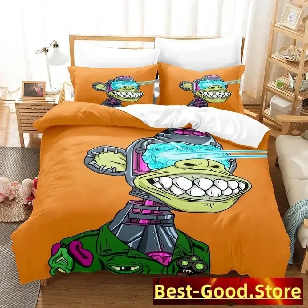 Bored Ape Yacht Club BYAC NFT Bedding Set Single Twin Full Queen King Size Bed Set Aldult Kid Bedroom Duvetcover Sets Anime