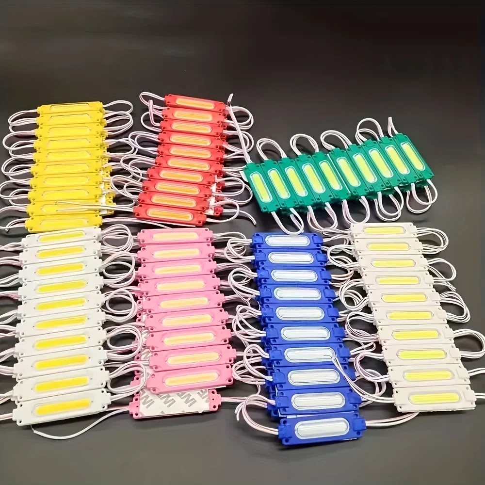 20 módulos de iluminación LED para letreros publicitarios comerciales, luces ambientales para automóviles, luces COB de alto brillo de 12 V CC, luces para letras iluminadas, luces para módulos de vallas publicitarias exteriores, luces decorativas para gab