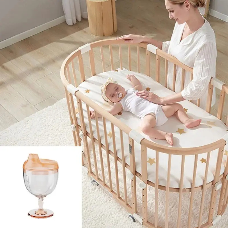 J2FF Transparent Goblet with Lid Milk Bottles Christmas New Year Gifts for Baby 180ml