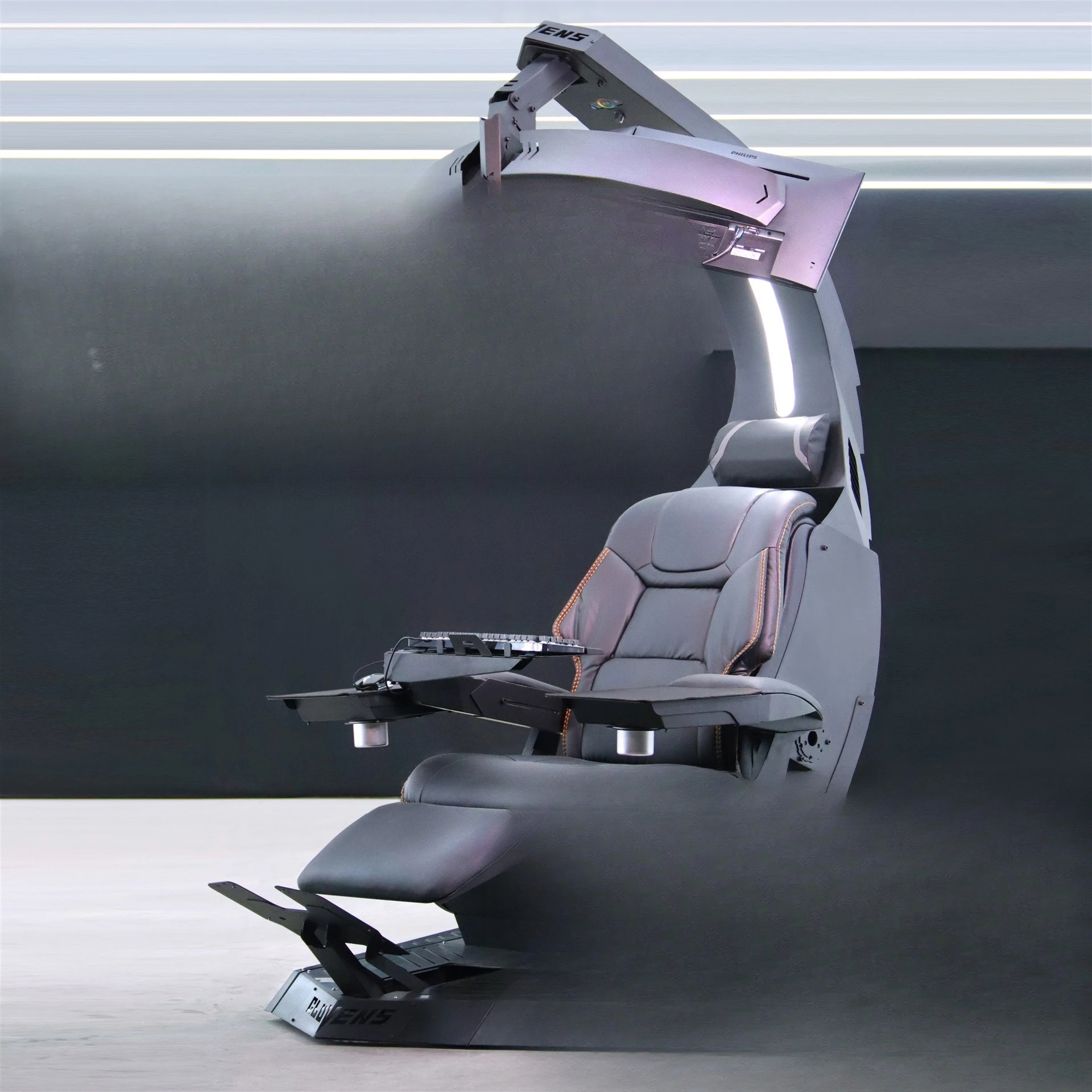 Computer-Cockpit mit Schwerelosigkeit, E-Sport-Spielhütte