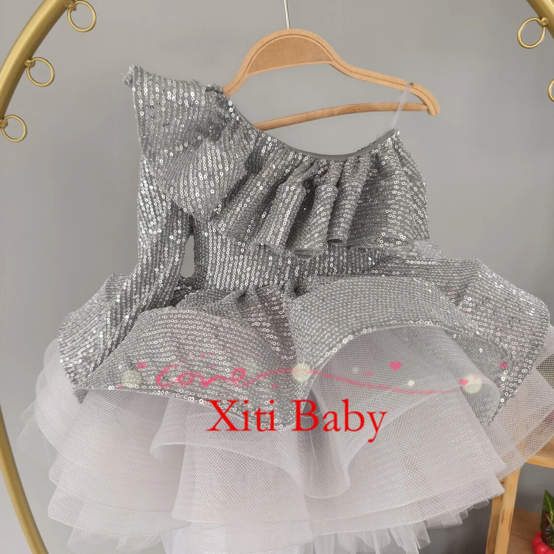 Luxury flower children's wedding dress sweet and cute panton skirt Children's seasons banquet baby first Christmas dinner Girls