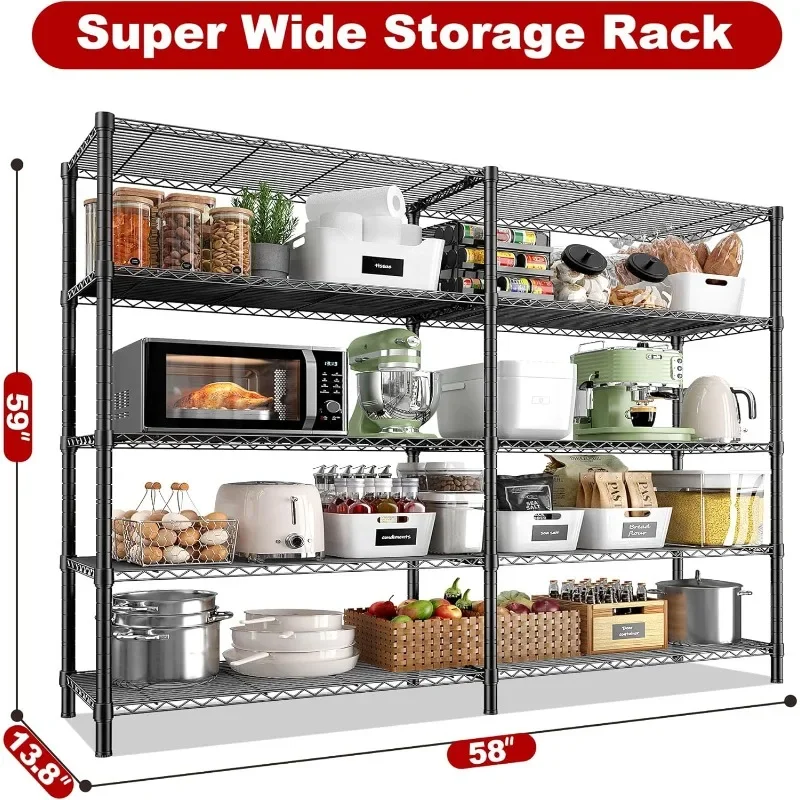 Wire Shelving Unit Metal Shelving for Storage Rack Shelves for Storage Heavy Duty Garage Shelf Pantry Shelves