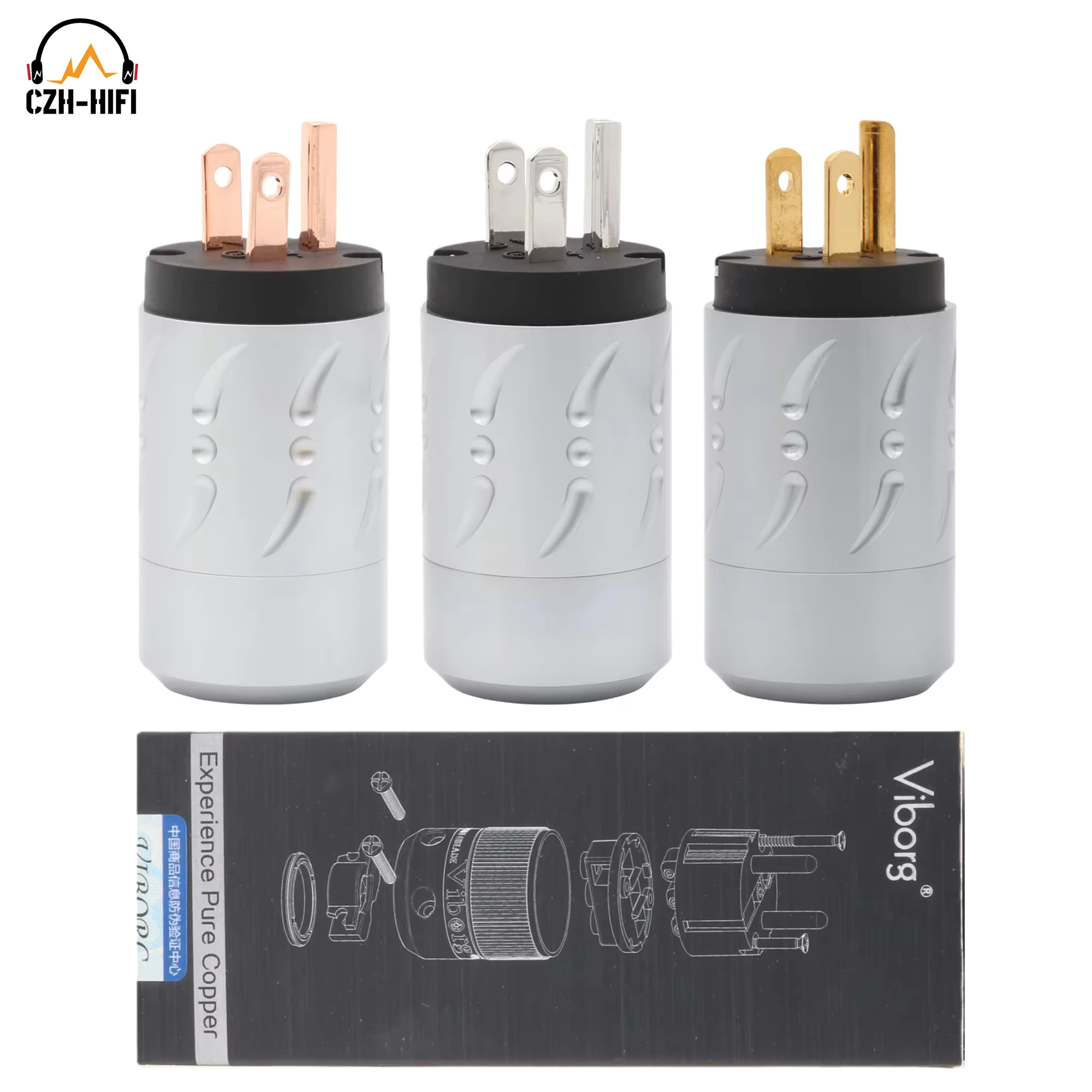 

1pc Viborg Hi-End US Standard AC 3pin Power Mains Electric Plug Power Cord Terminal Connector Audiophile HIFI DIY