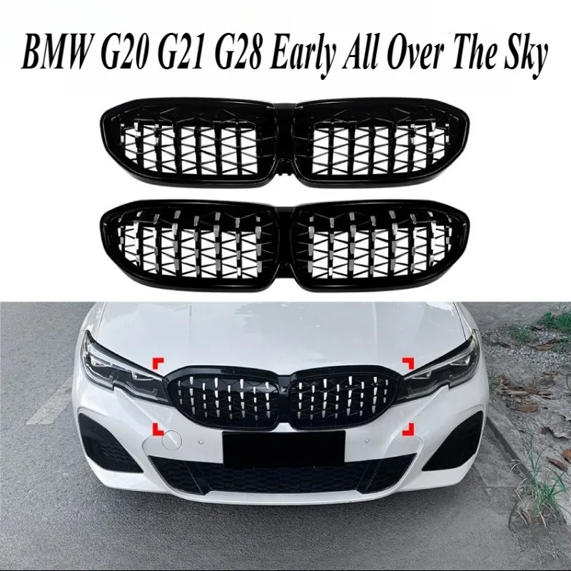 

For BMW 3 Series G20 G21 G28 2019-2022 New Star Pattern LED Front Grille Direct Fit Exterior Styling Upgrade Body Kit Auto Parts