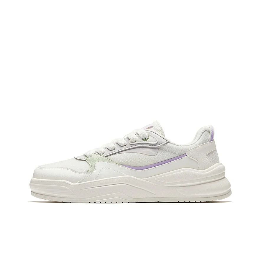 Anta Rubber Bullet Breathable Height Increasing Breathable Height Increasing Low top Skateboard Shoes Women's White 922528003-3