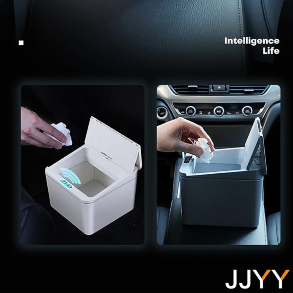 JJYY 4L/6L Intelligent Sensor Organizer Desktop Intelligent Contactless Auto Open Trash Can Car Office Home Essentials