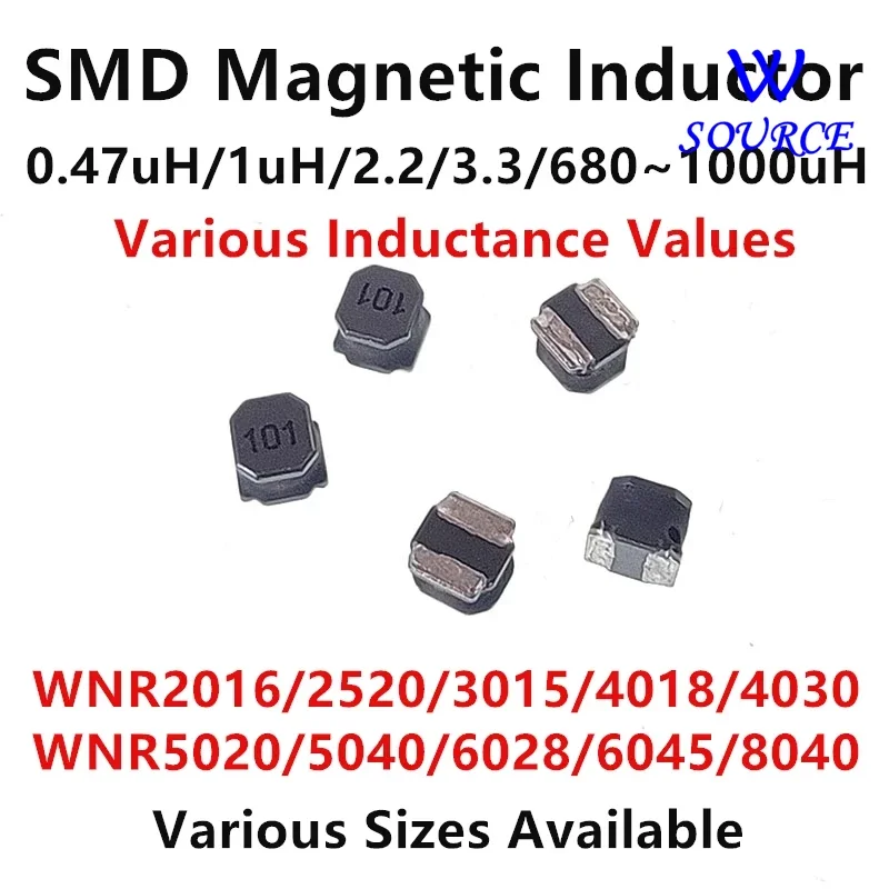 20Pcs SMD Magnetic Inductor WNR2016/2520/3015/4018/4030/5020/5040/6028/W6045/8040 Inductance Magnetic Glue NR Inductance