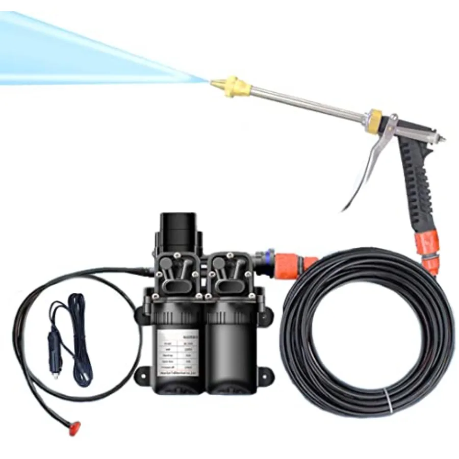 

12V Pressure Washer 130 PSI Portable Pressure Washer with 20Ft Hose Portable Power Washer for Cars Home Garden Vehicles Double