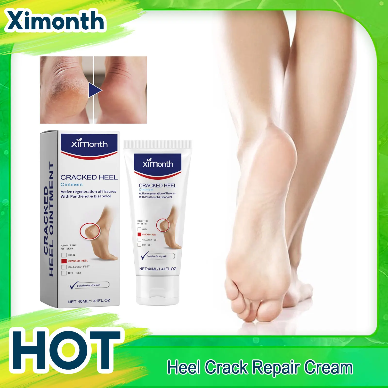 

Heel Crack Treatment Cream Foot Moisturizing Dead Skin Removal Callus Eliminator Anti Drying Itching Peeling Foot Repair Cream