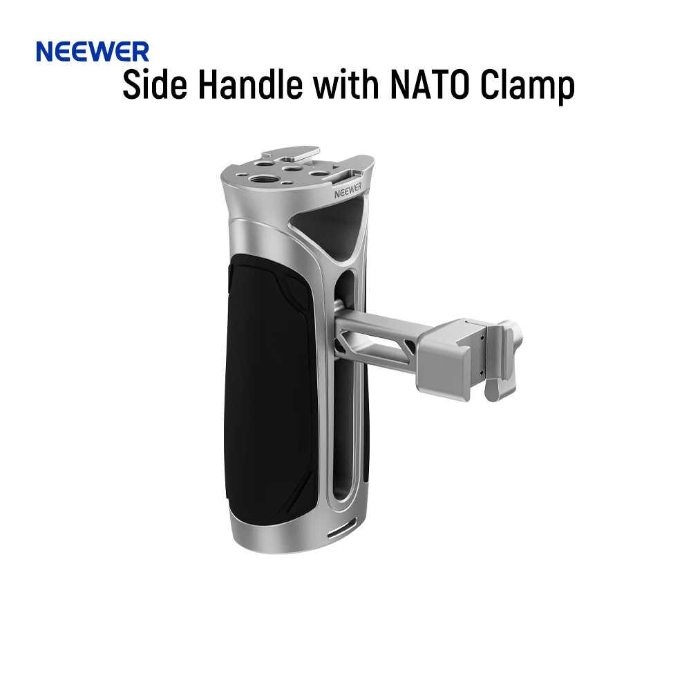 

NEEWER Side Handle with NATO Clamp, Aluminum Alloy Quick Release Side Handgrip with 1/4" & 3/8" Threads For Camera Cage