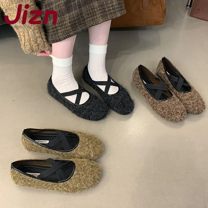 

Fashion Elastic band Women Ballet Flats Dance Shoes 2025 New Female Shallow Footwear Round Toe Ladies Flats Slip On Shoes