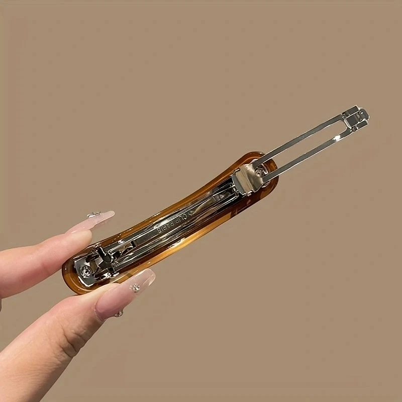 New Elegant Acetate Hair Clips Simple Geometric Solid Color Barrettes Hairpin Women Hair Accessories
