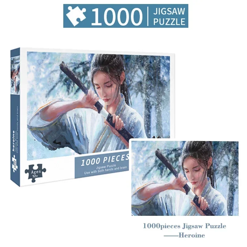 

75*50cm Adult Paper Jigsaw Puzzle 1000pcs Heroine Series Painting Stress Relief Entertainment Home Wall Decro