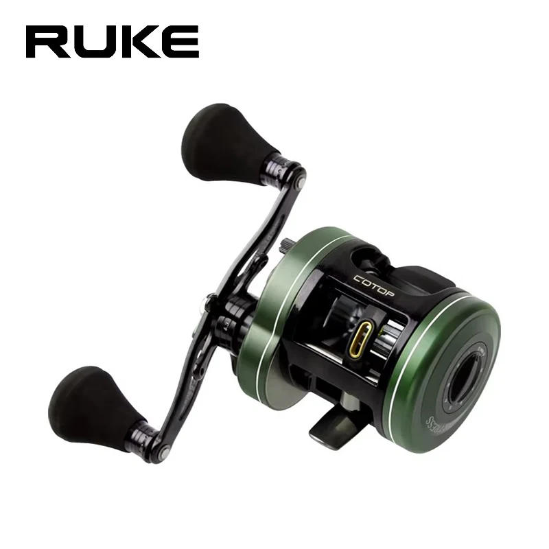 

RUKE Fishing Reel Cast Drum Wheel Max Drag 16kg Bait Casting Reel 7+1BB Aluminum Alloy Handle With Eva Knob SuiSea Freshwater F