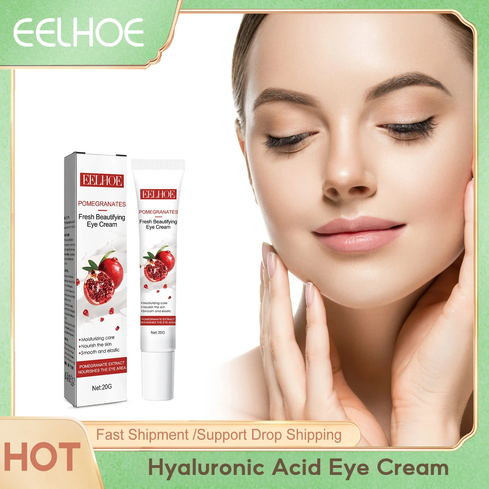 Hyaluronic Acid Eye Cream Anti Aging Remove Fine Lines Lightening Crow's Feet Against Puffiness Nourishing Moisturizing Eye Care