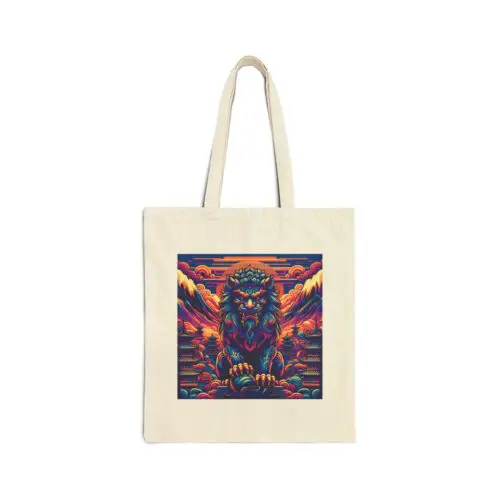 Sindax Ancient Lion, Chinese New Year Birthday Gift, Cotton Canvas Tote Bag 2781