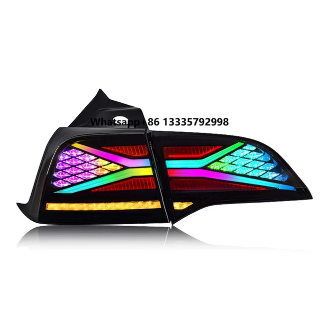 

Auto LED Color Changing RGB Taillights Car Rear Brake Tail Lamp for Tesla MODEL 3 MODEL Y 2017-2022