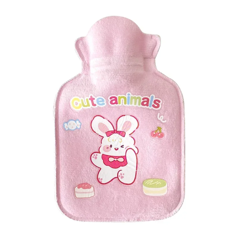 New plush small water filled hot water bag for winter student portable mini warm water bag cartoon cute warm hand treasure