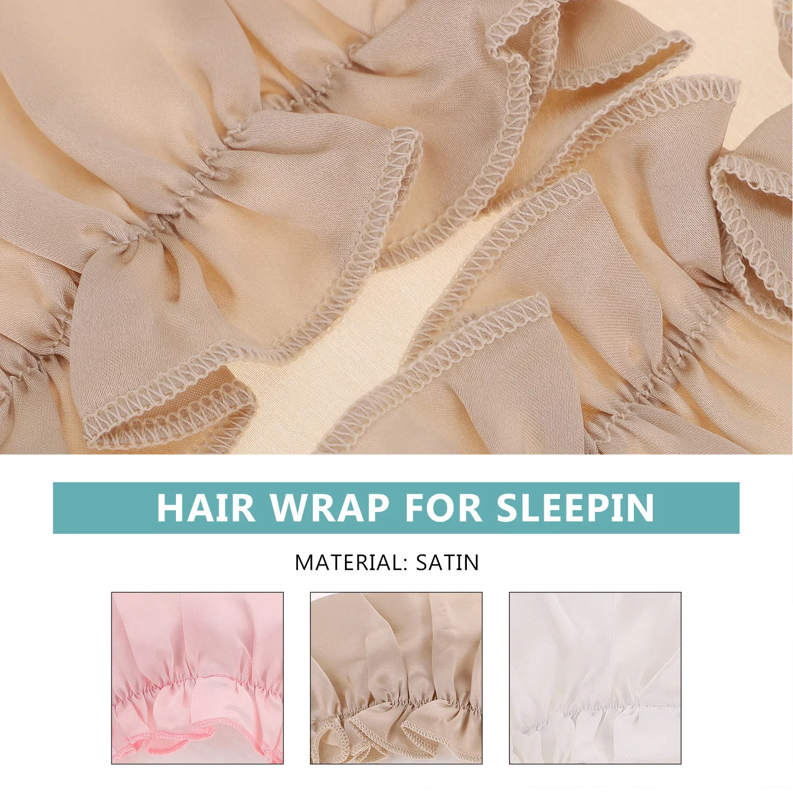3 pcs Shower Bath Elastic Hair Cap Hat Women Sauna Halloween Christmas New Year Hair Sleep Bonnet Ladies Sleeping Cap Silk-like