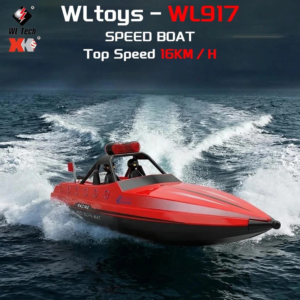 

WLtoys WL917 2.4G RC Racing Boat Red High Speed Electric Boat with LED Light RC Speedboat for Kids Adults Outdoor Water Toy Gift