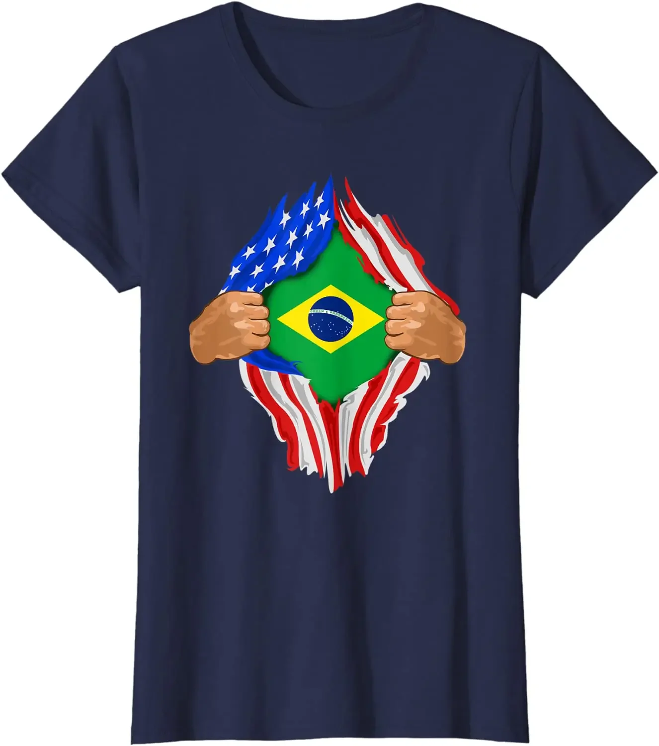 Brazil Flag Brazilian Blood Inside Me Men T-Shirt Short Sleeve Casual 100% Cotton O-Neck Summer Men Clothing