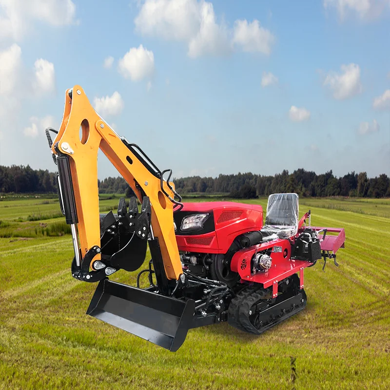Novo multifuncional pequena máquina de micro-tillage de terras agrícolas crawler com componente de núcleo de caixa de engrenagens rotativa e motor