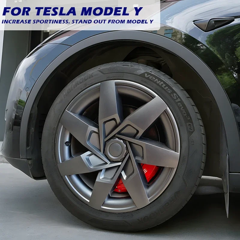 4 pçs tampa do cubo peças da roda desempenho substituição 19 Polegada tampa da roda automóvel aro completo capa acessórios para tesla modelo y hubcap