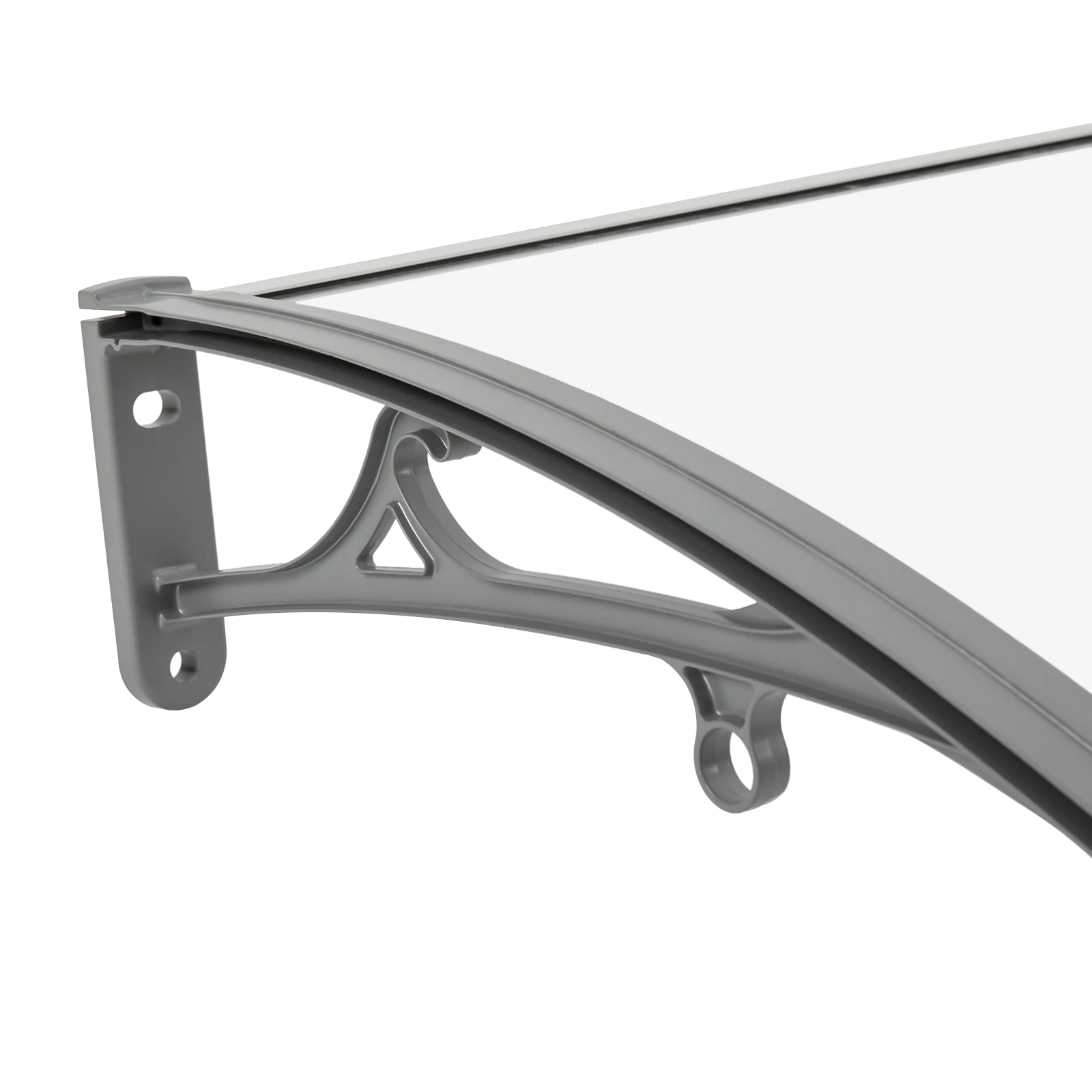 Vordach für Haustür 120 X 60 cm Transparentes Bogen-Vordach Aluminiumlegierungs-Halterung Maximallast 440,92 lbs Dach-Vordach Regenschutz – Detail 33