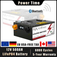 New 12V 200Ah 300Ah 500Ah LiFePo4 Battery Pack Built-in Bluetooth BMS 12.8V Lithium Iron Phosphate Battery For Solar Boat no Tax