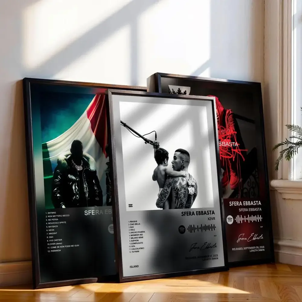 Sfera Ebbasta Album Poster Art Cover Canzoni Musica Rap Adesivo da parete in carta impermeabile per soggiorno Decorazioni per la casa