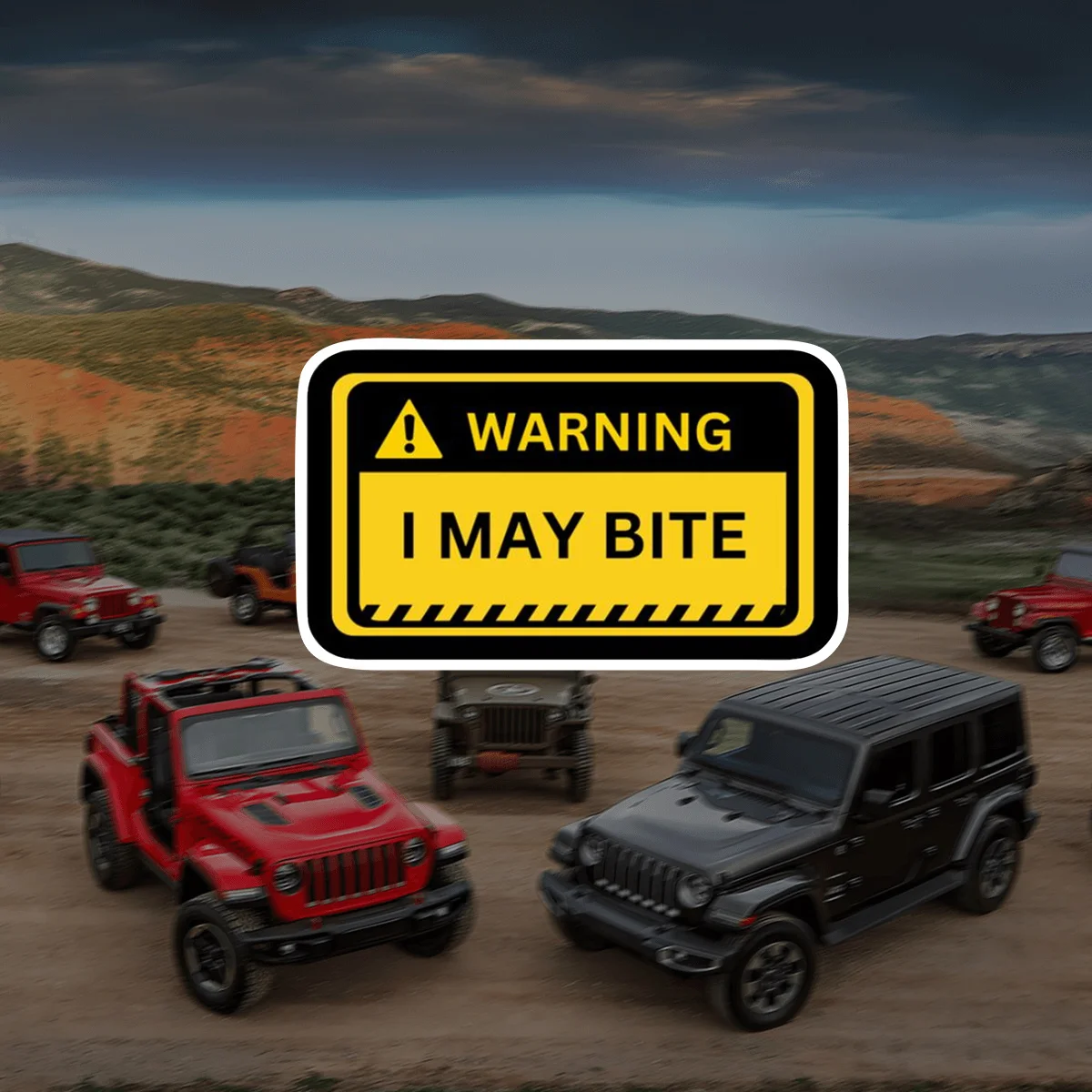 1Pc Warning I May Bite Vinyl Decals, Waterproof UV Resistant, for Car, Motorcycle, Helmet, Laptop