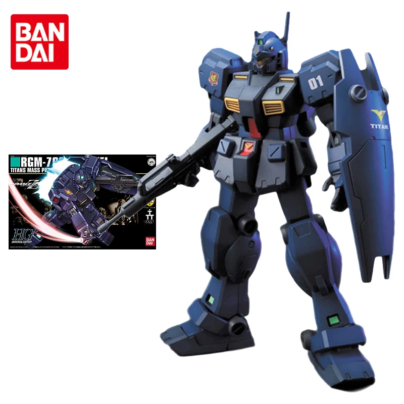 Bandai – Kit de figurines Gundam HGUC 1/144 RGM-79Q GM, Collection de figurines authentiques, jouets d'action, pour enfants