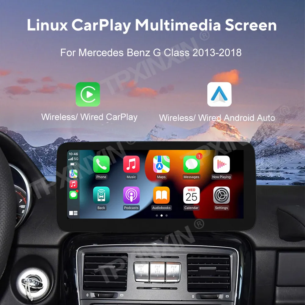 Linux System For Mercedes Benz G Class GT 2016 - 2020 Wireless Carplay Android Auto FM DSP DAB WIFi GPS RDS Front Rear Camera