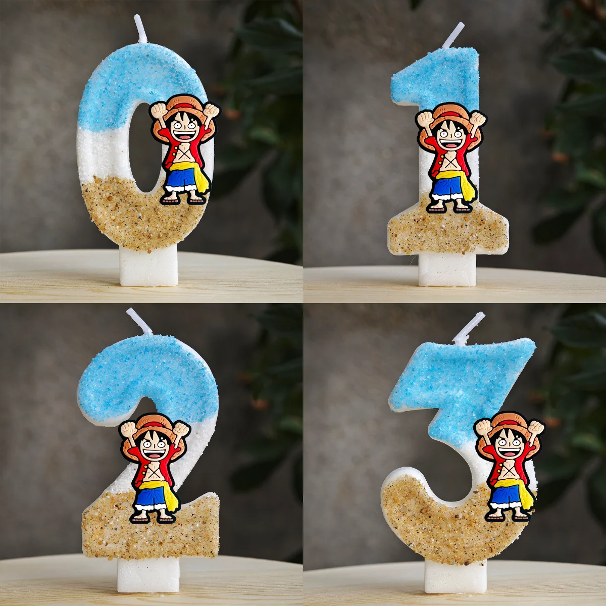 Velas con Temática de Anime One Piece, Decoración para Pastel de Cumpleaños, Artículos para Fiestas Infantiles