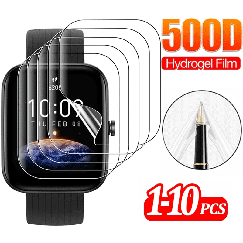 Para Amazfit Bip 3 Bip 3 Pro reloj inteligente Protector de pantalla de película de hidrogel Protector de pantalla suave transparente para Huami Amazfit Bip 3