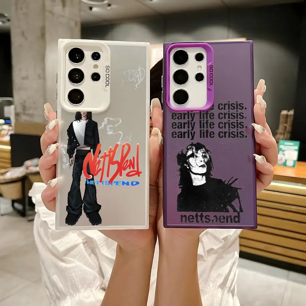 P-Playboi Music Logo Phone Case For Samsung Galaxy S25 Edge S24 S23 S22 S21 S20 Ultra Funda Silicone Silver Cover
