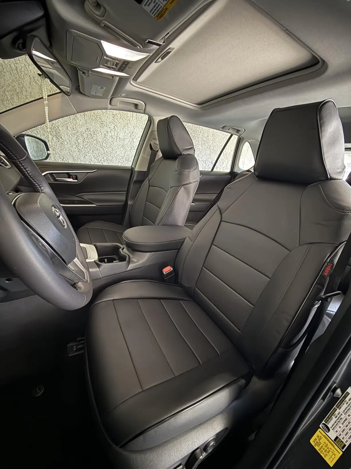 Rav4 Car Seat Covers Custom Fit for Toyota Rav4 2019-2025 LE/XLE Premium/Limited Full Set Waterproof Faux Leather Car Seat Cover Protect for SUV